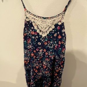 Navy blue floral dress